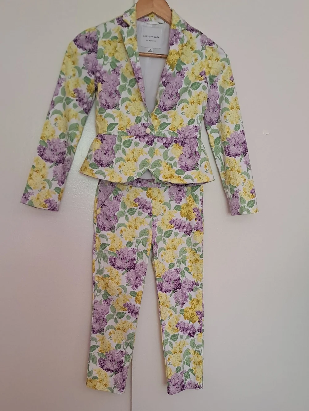 Janie and Jack Yellow, Lavender & Green Floral Jacket Set